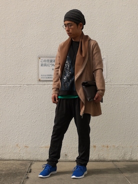 「TORNADO MART（トルネードマート）のアイテム（帽子）」を使った、H.S@yonoiさん（メンズ・176cm）の春コーディネート