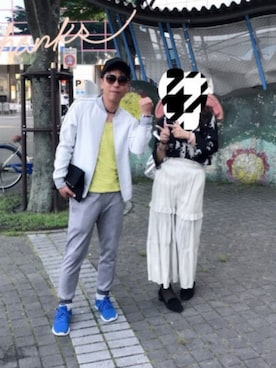 「ARMANI EXCHANGE（アルマーニエクスチェンジ）のアイテム（キャップ）」を使った、H.S@yonoiさん（メンズ・176cm）の春コーディネート