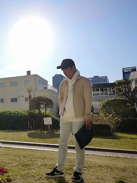 「ARMANI EXCHANGE（アルマーニエクスチェンジ）のアイテム（キャップ）」を使った、H.S@yonoiさん（メンズ・176cm）の春コーディネート