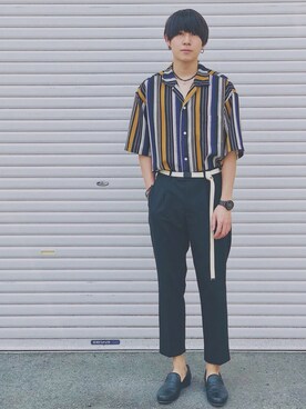 「BICASH（ビカーシ）のアイテム（スリッポン）」を使った、RAKI💫さん（メンズ・173cm）の春コーディネート