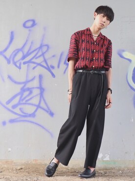 「BICASH（ビカーシ）のアイテム（スリッポン）」を使った、RAKI💫さん（メンズ・173cm）の夏コーディネート