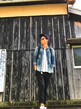 「Johnbull Private labo（ジョンブルプライベートラボ）のアイテム（デニムジャケット）」を使った、ハイリさん（メンズ・177cm）の秋コーディネート