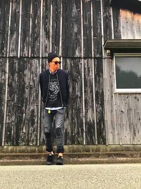 「BEAUTY&YOUTH UNITED ARROWS（ビューティーアンドユースユナイテッドアローズ）のアイテム（MA-1）」を使った、ハイリさん（メンズ・178cm）の秋コーディネート