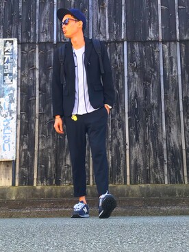 「STUDIOUS SELECT（ステュディオスセレクト）のアイテム（トップス）」を使った、ハイリさん（メンズ・177cm）の秋コーディネート
