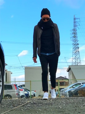 「Sleek（スリーク）のアイテム」を使った、ハイリさん（メンズ・177cm）の冬コーディネート