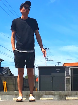 「Saturdays NYC（サタデーズ ニューヨークシティ ）のアイテム（サンダル）」を使った、ハイリさん（メンズ・177cm）の夏コーディネート