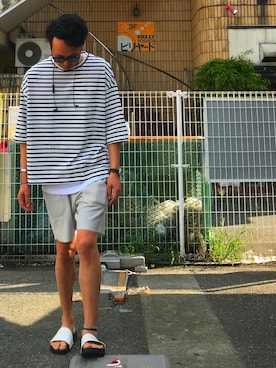 「Saturdays NYC（サタデーズ ニューヨークシティ ）のアイテム（サンダル）」を使った、ハイリさん（メンズ・177cm）の秋コーディネート