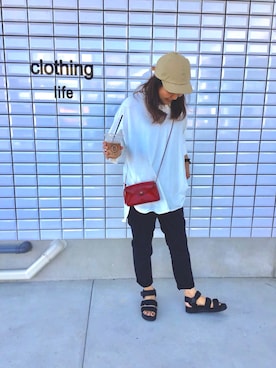 「キャップ女子」｜staff-Eさん（レディース・160cm）の夏コーディネート