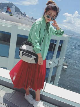 「CELINE（セリーヌ）のアイテム（ワンピース/ドレス）」を使った、モモコさん（レディース・168cm）の秋コーディネート