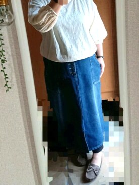 「アイテム（モカシン/デッキシューズ）」を使った、☺︎haru★さん（レディース・153cm）の夏コーディネート