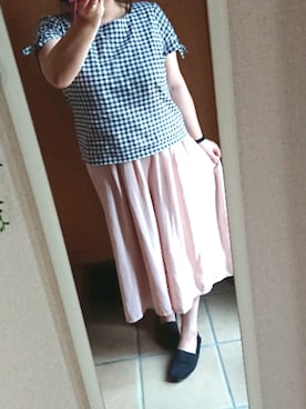 「ぽっちゃり、夏」｜「アイテム（スカート）」を使った、☺︎haru★さん（レディース・153cm）の夏コーディネート