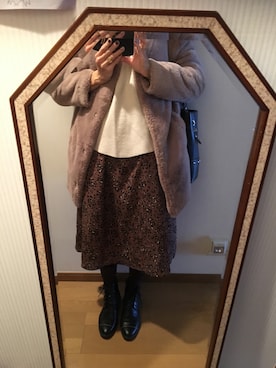 「a.g.plus（エージープラス）のアイテム（ワンピース/ドレス）」を使った、megmegさん（レディース・161cm）の冬コーディネート