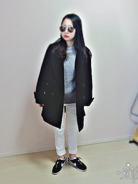 「Honeys（ハニーズ）のアイテム（ダウンジャケット/コート）」を使った、ほっちゃんさん（レディース・149cm）の冬コーディネート