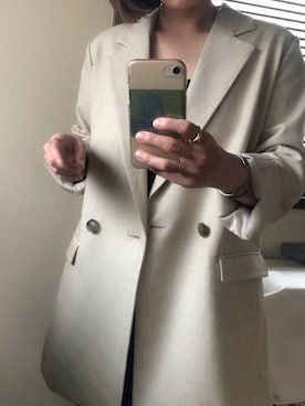 「オンオフ兼用」｜「アイテム（ブレスレット）」を使った、k.kaさん（レディース・155cm）の春コーディネート