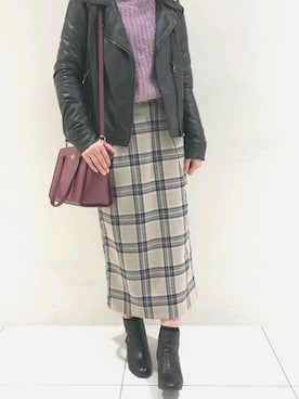 「平成最後のWEARISTAセンバツ」｜「アイテム（ライダースジャケット）」を使った、ひいたんさん（レディース・161cm）の春コーディネート