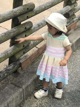 「sense of wonder（センスオブワンダー）のアイテム（帽子）」を使った、sarihiさん（キッズ・80cm）の夏コーディネート