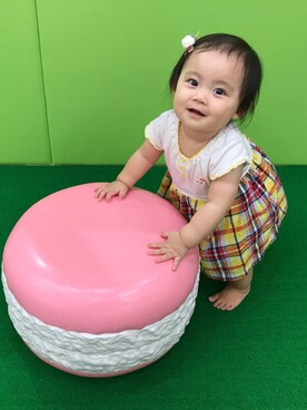 「MIKI HOUSE（ミキハウス）のアイテム（ワンピース/ドレス）」を使った、sarihiさん（キッズ・70cm）の秋コーディネート