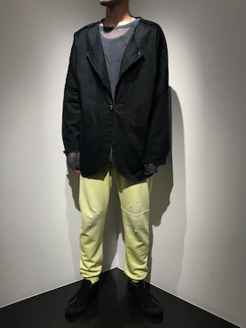 「DRIES VAN NOTEN（ドリスヴァンノッテン）のアイテム（トップス）」を使った、WARE-mo-KOU_aokiさん（メンズ・177cm）の夏コーディネート