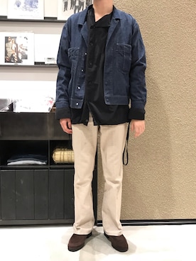 「ESSAY（エッセイ）のアイテム（トップス）」を使った、WARE-mo-KOU_aokiさん（メンズ・177cm）の秋コーディネート