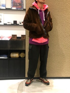 「bukht（ブフト）のアイテム（ブルゾン）」を使った、WARE-mo-KOU_aokiさん（メンズ・177cm）の冬コーディネート