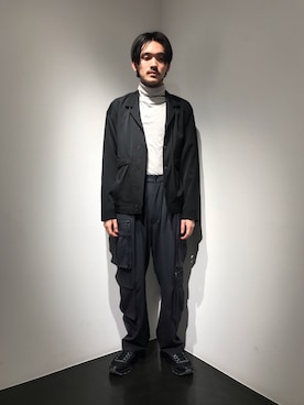 「ESSAY（エッセイ）のアイテム（ジャケット/アウター）」を使った、WARE-mo-KOU_aokiさん（メンズ・177cm）の冬コーディネート
