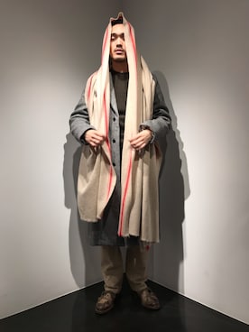 「SUNSEA（サンシー）のアイテム（ジャケット/アウター）」を使った、WARE-mo-KOU_aokiさん（メンズ・177cm）の冬コーディネート