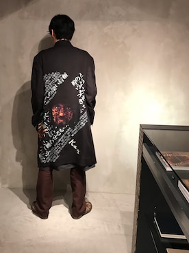 「Yohji Yamamoto（ヨウジヤマモト）のアイテム（ジャケット/アウター）」を使った、WARE-mo-KOU_aokiさん（メンズ・177cm）の冬コーディネート