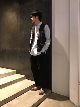 「Sans limite（サンリミット）のアイテム」を使った、WARE-mo-KOU_aokiさん（メンズ・177cm）の冬コーディネート