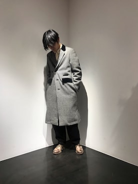 「SUNSEA（サンシー）のアイテム（ジャケット/アウター）」を使った、WARE-mo-KOU_aokiさん（メンズ・177cm）の冬コーディネート