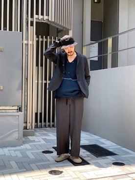 「KIKO KOSTADINOV（キコ コスタディノフ）のアイテム（トップス）」を使った、WARE-mo-KOU_aokiさん（メンズ・178cm）の春コーディネート