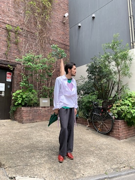 「MARTINE ROSE（マーティンローズ）のアイテム」を使った、WARE-mo-KOU_aokiさん（メンズ・178cm）の夏コーディネート