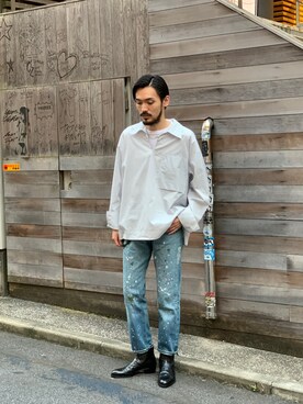 「SHINYAKOZUKA（シンヤコヅカ）のアイテム（トップス）」を使った、WARE-mo-KOU_aokiさん（メンズ・178cm）の夏コーディネート