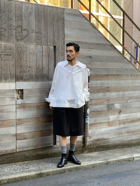 「SHINYAKOZUKA（シンヤコヅカ）のアイテム（トップス）」を使った、WARE-mo-KOU_aokiさん（メンズ・178cm）の夏コーディネート