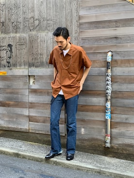 「TUKI（ツキ）のアイテム」を使った、WARE-mo-KOU_aokiさん（メンズ・178cm）の夏コーディネート