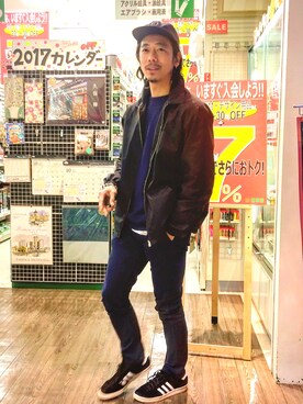 「BRAIN DEAD（ブレインデット）のアイテム（キャップ）」を使った、まーくんさん（メンズ・181cm）の冬コーディネート