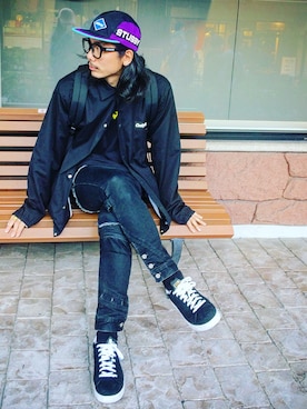 「ONLY NY（オンリーニューヨーク）のアイテム（ジャケット/アウター）」を使った、まーくんさん（メンズ・181cm）の春コーディネート