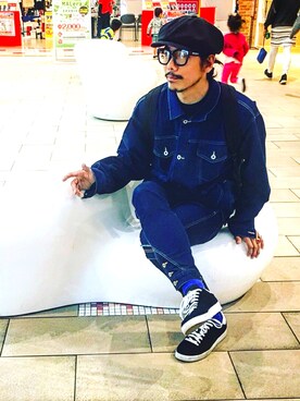 「ハンチングベレー帽」｜まーくんさん（メンズ・181cm）の春コーディネート