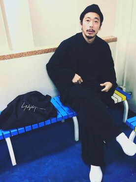 「Yohji Yamamoto（ヨウジヤマモト）のアイテム（トートバッグ）」を使った、まーくんさん（メンズ・181cm）の冬コーディネート