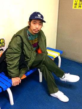 「vetements」｜「アイテム（MA-1）」を使った、まーくんさん（メンズ・181cm）の冬コーディネート