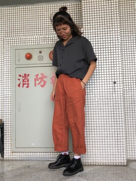 「アイテム（ブーティ）」を使った、ㄌさん（レディース・167cm・10代）の秋コーディネート