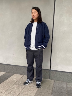 「Champion（チャンピオン）のアイテム（ブルゾン）」を使った、福士 達也さん（メンズ・174cm）の冬コーディネート