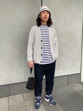 「アイテム（ポーチ）」を使った、福士 達也さん（メンズ・174cm）の冬コーディネート