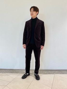 「RECOMMEND  ITEM STYLING」｜「アイテム（スリッポン）」を使った、福士 達也さん（メンズ・174cm）の秋コーディネート