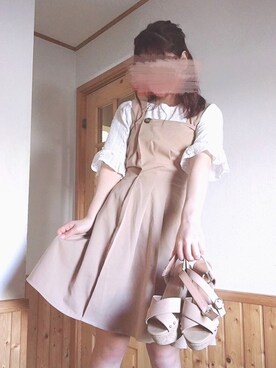 「dazzlin（ダズリン）のアイテム（ジャンパースカート）」を使った、☁こっとん☁️さん（レディース・156cm）の春コーディネート