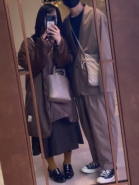 「カップルコーデ」｜「アイテム（その他アウター）」を使った、ぱ。さん（レディース・150cm）の秋コーディネート