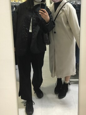 「FUN（ファン）のアイテム（ジャケット/アウター）」を使った、Mizukiさん（レディース・171cm）の冬コーディネート
