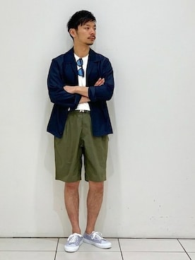 「SUPERGA（スペルガ）のアイテム」を使った、大雅さん（メンズ・170cm）の夏コーディネート