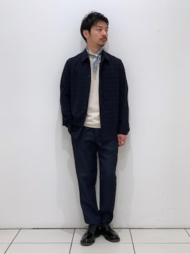 「アイテム（ストール/ショール）」を使った、大雅さん（メンズ・170cm）の春コーディネート
