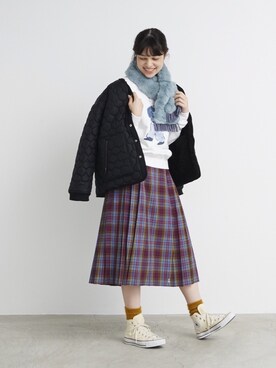 「I am I in fact...（アイアムアイインファクト）のアイテム（ジャケット/アウター）」を使った、rabiaさん（レディース・163cm）の秋コーディネート