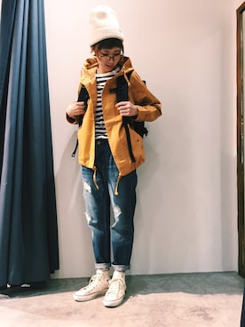 「アイテム（パーカー）」を使った、ｶﾝﾅさん（レディース・167cm）の冬コーディネート